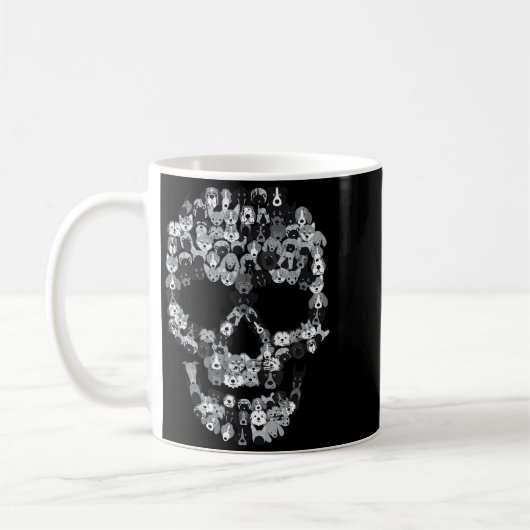Mug Crâne de Chien - Squelette de Chiot Effrayant - Ha (Gauche)