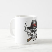 Mug Crâne de gangster avec chapeau fedora (Devant gauche)