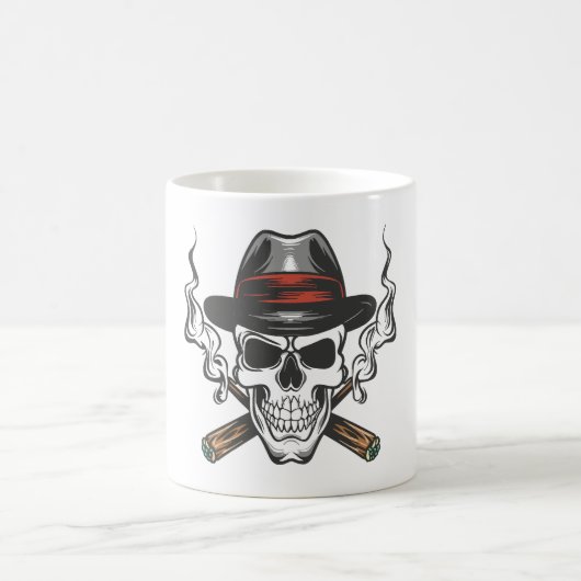 Mug Crâne de gangster avec chapeau fedora (Centre)