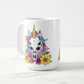 Mug Crâne de Licorne Fleurs Pastel Goth Soft Grunge Go (Devant gauche)