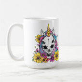 Mug Crâne de Licorne Fleurs Pastel Goth Soft Grunge Go (Gauche)