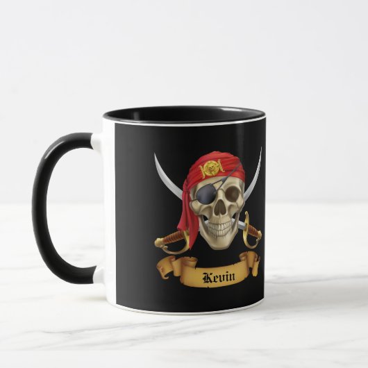 Mug Crâne de pirate et épées (Gauche)