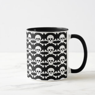 Mug crâne de pirate noir et blanc