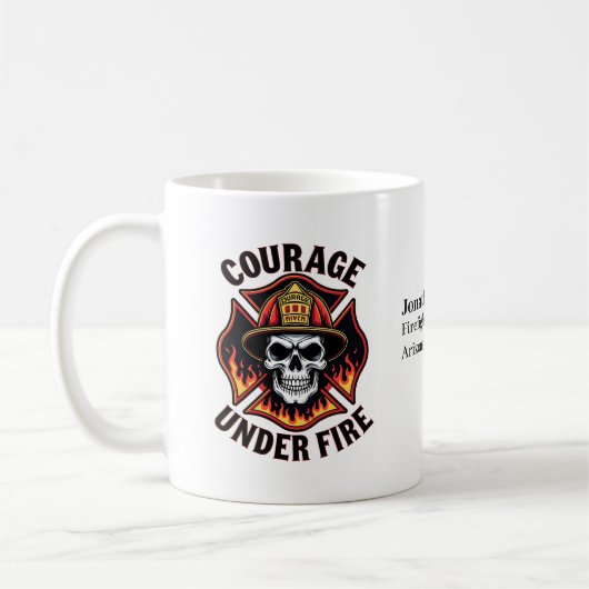Mug Crâne de pompier unique dans la croix maltaise de (Gauche)