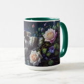 Mug Crâne de Roses au Clair de Lune (Devant droit)
