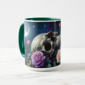 Mug Crâne de Roses au Clair de Lune (Devant gauche)