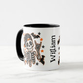 Mug crâne de squelette d'Halloween mignon (Devant gauche)