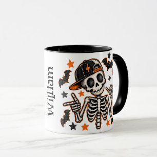 Mug crâne de squelette d'Halloween mignon