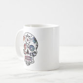 Mug Crâne de sucre d'aquarelle avec des pièces de vélo (Devant gauche)