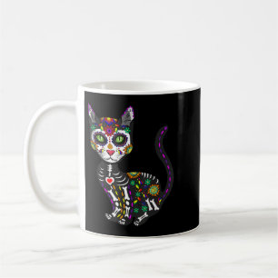 Mug Crâne de sucre mignon chat mexicain Halloween jour