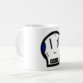 Mug Crâne dit: "l'amour est douleur" (Devant gauche)