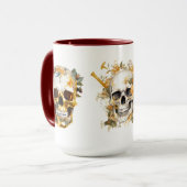 Mug Crâne d'or sur muqueuse blanche (Devant gauche)