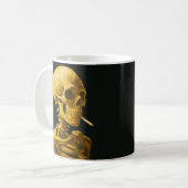 Mug Crâne doré fumant – Unique inspiré de Van Gogh (Devant gauche)