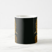 Mug Crâne doré fumant – Unique inspiré de Van Gogh (Centre)