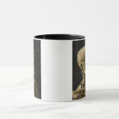 Mug Crâne d'un squelette avec une cigarette brûlante p (Centre)