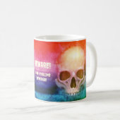 Mug Crâne éffrayant. Attention ! Boisson à refroidisse (Devant droit)