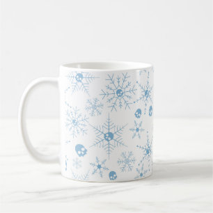 Mug Crâne effrayant Creepmas Noël Snowflakes blanc