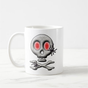 Mug Crâne effrayant d'Halloween classique et araignées