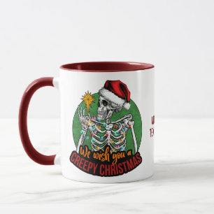Mug Crâne effrayant Noël  Souhaite un rouge effrayant