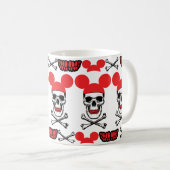 Mug Crâne en Casquette souris-oreille avec X-Bone (Devant droit)