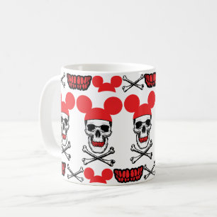 Mug Crâne en Casquette souris-oreille avec X-Bone