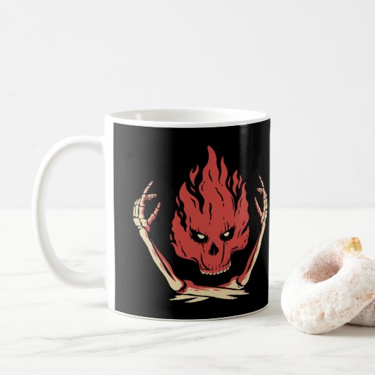 Mug Crâne en feu (Avec donut)