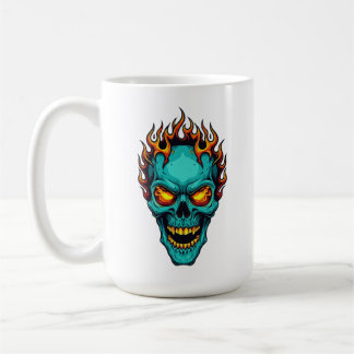 Mug Crâne enflammé Graphique Style Vintage, Halloween