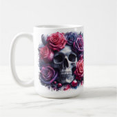 Mug Crâne entouré de Roses dynamiques (Gauche)