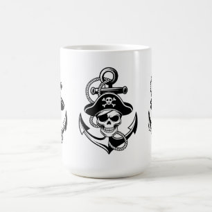 Mug Crâne et Ancre de pirates audacieux - Conception n