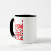 Mug Crâne et anneaux - Rouge (Devant gauche)
