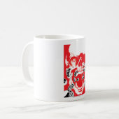Mug Crâne et anneaux - Rouge (Devant gauche)