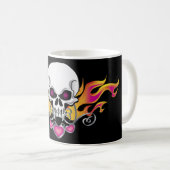 Mug Crâne et coeurs flamboyants (Devant droit)