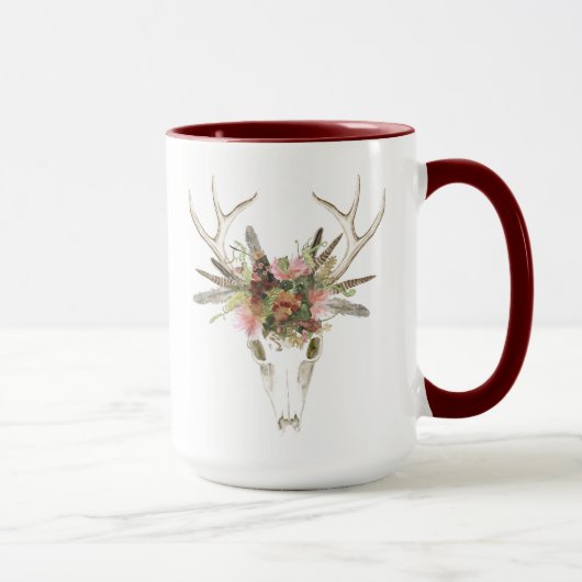 Mug Crâne et fleurs de cerfs (Droite)