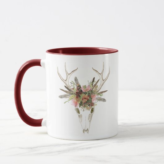 Mug Crâne et fleurs de cerfs (Gauche)