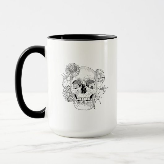Mug Crâne et fleurs inspirés (Gauche)