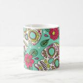 Mug Crâne et fleurs mexicaines, sans soudure. (Centre)