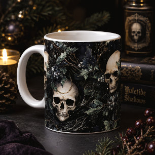 Mug Crâne et houx de Noël gothique