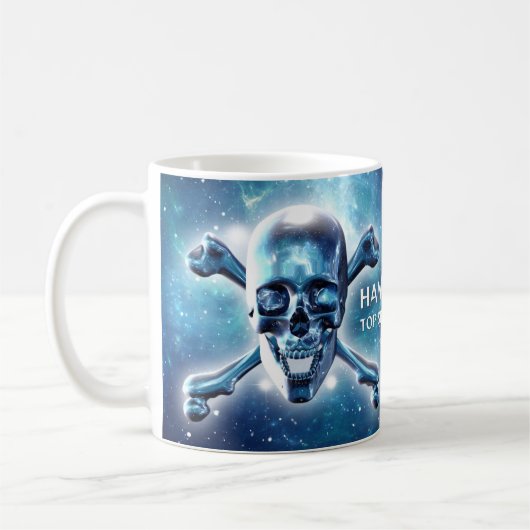 Mug Crâne et os croisés dans l'espace (Gauche)