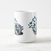 Mug Crâne et papillons bleus (Centre)
