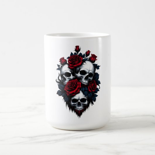 Mug Crâne et Rose : Gothique Floral Design (Centre)