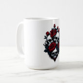 Mug Crâne et Rose : Gothique Floral Design (Devant gauche)