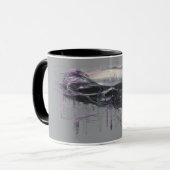 Mug Crâne Éthéré Art Abstrait Grunge Sombre (Devant gauche)