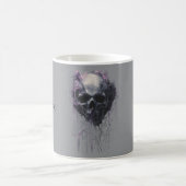 Mug Crâne Éthéré Art Abstrait Grunge Sombre (Centre)