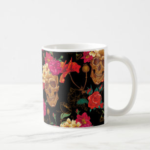 Mug crâne floral