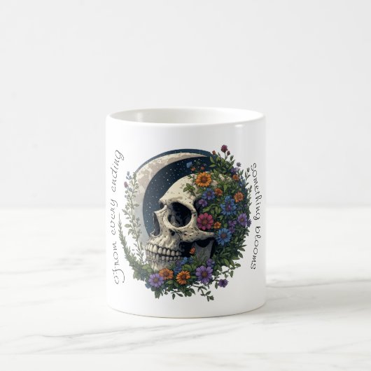 Mug Crâne Floral & Lune Art Gothique Céleste (Centre)
