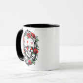 Mug Crâne gothique avec Rose (Devant gauche)