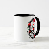 Mug Crâne gothique avec Rose (Devant droit)
