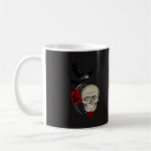 Mug Crâne gothique avec Rose et corbeau (Gauche)