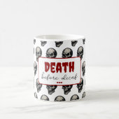 Mug Crâne gothique "Mort avant décaf" | Éffrayant Funn (Centre)