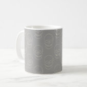 Mug Crâne - Gris fantôme et Blanc osseux (Devant gauche)